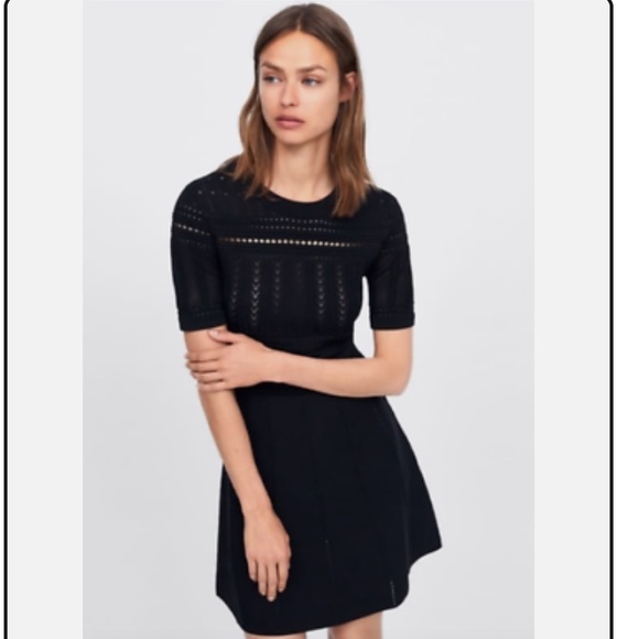 Zara Women's Black Crochet Open Knit Long Sleeve size S - Picture 3 of 12